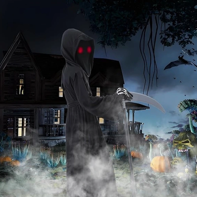 Disfraz de Grim Reaper para fiesta temática de terror para niños con máscara